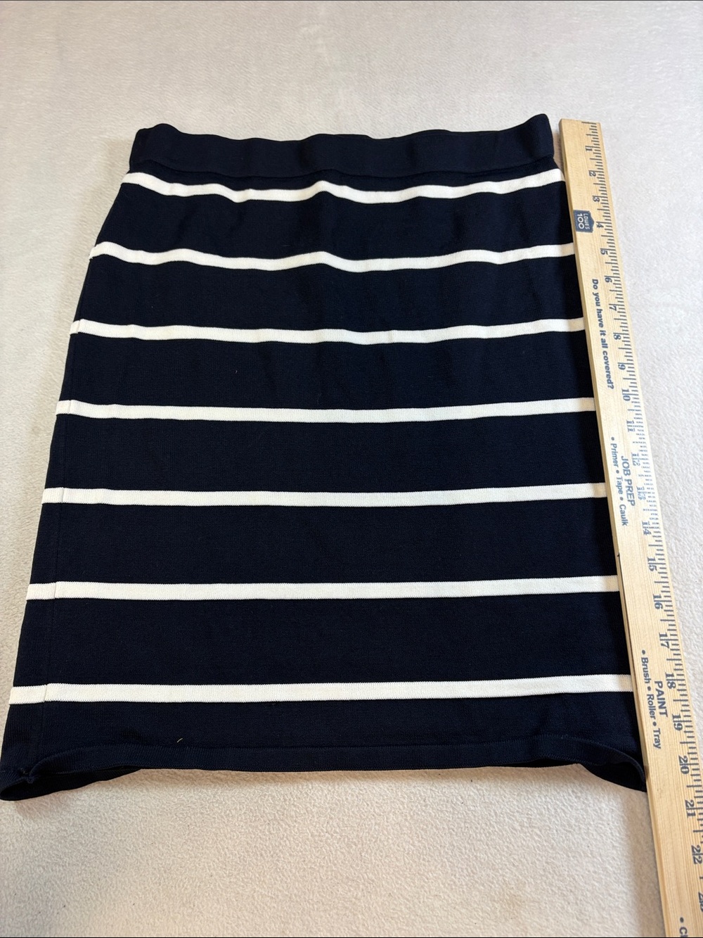 Ivanka Trump Navy and White Striped Pencil Skirt